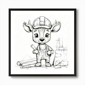 Builder Deer Art Print