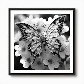 Butterfly On A Flower 3 Art Print