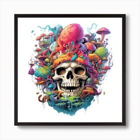 Psychedelic Skull Art Print