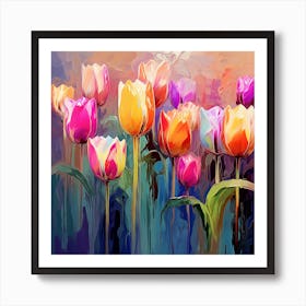 Colorful Tulips 5 Poster