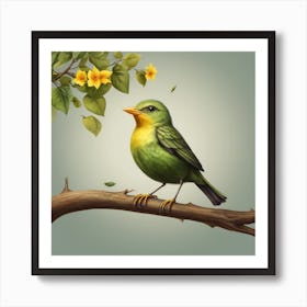 Bird On A Branch Art Print