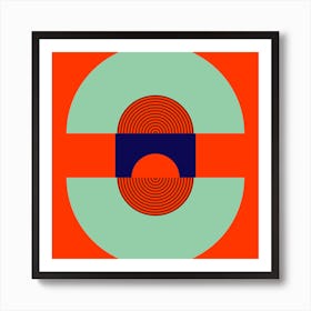 Orange Mid-Century Arch 1 Art Print