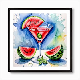 Watermelon Cocktail 3 Art Print