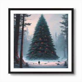 Christmas Tree In The Woods 15 Art Print
