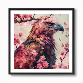 Eagle In Cherry Blossoms 2 Art Print