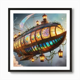 Floating Ship In The Sky Art Print