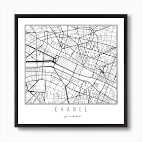 Chanel Paris Street Map Art Print