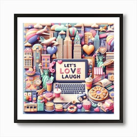 Love Laugh Travel City Trip New York Art Print