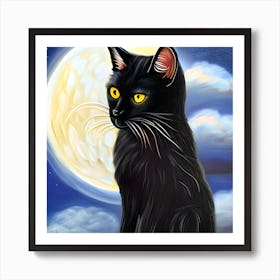 Cute Black Kitten Art Print