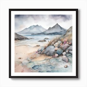 West Coast Seascape Scotland Coral Shells Art Print