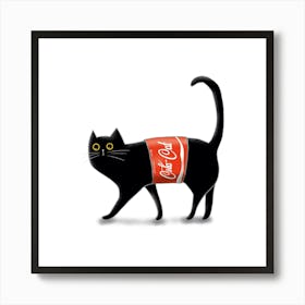 Coca Cola Cat Art Print