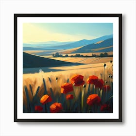 Poppies In The Field Poster