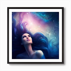 Woman In Space Art Print