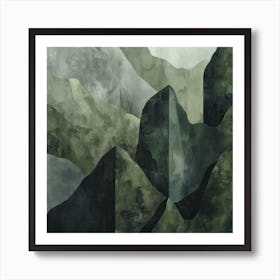 Japanese Watercolour Of Mount Hiei 5 Affiche