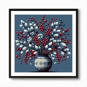 Scandinavian Art, Schisandra berries 3 Art Print