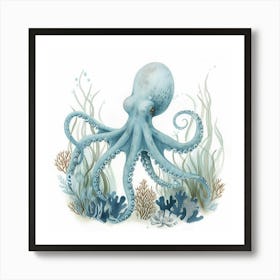 Watercolour Storybook Style Octopus 2 Art Print