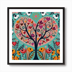 Heart Tree Vector Art Print