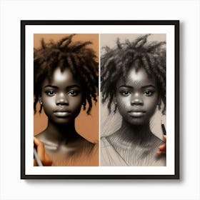 Portrait Of A Black Woman Art Print