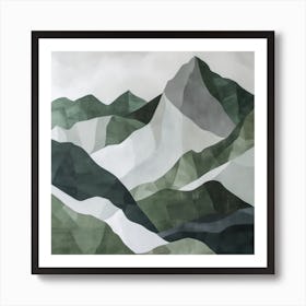 Japanese Watercolour Of Mount Hakusan 1 Art Print