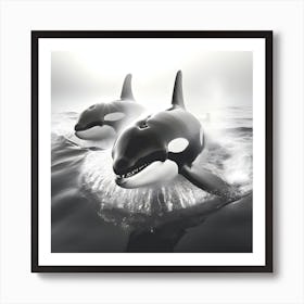 Killer Whales in a race... Art Print