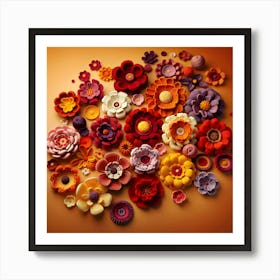 Felt Flowers Art Print