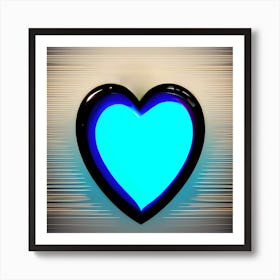 Blue Heart Stock Videos & Royalty-Free Footage Art Print