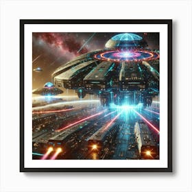 Lotus Nova Platform Scifi Scene Art Print