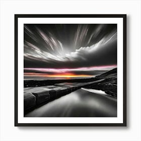 Sunset Over The Sea Art Print