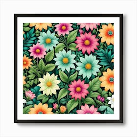 Seamless Floral Pattern 12 Art Print