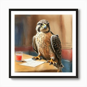 Falcon At The Bar Art Print