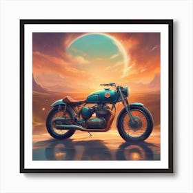 Motorcycle In The Desert 1 Art Print