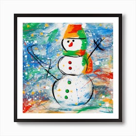 Snowman Painting Art Print
