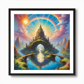 Rainbow Bridge Paintings Art Print Art Print