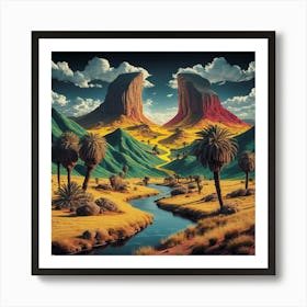 Oasis Of Splendor A Masterpiece Of Desert Serenity Art Print