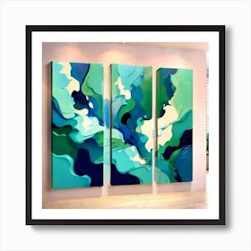 4K Blue and Green combination Art high quality Art Print