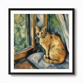 Cat By The Window 7 Art Print