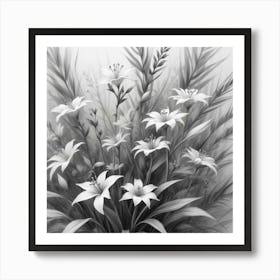 Black and White Abstract Art 413 Art Print