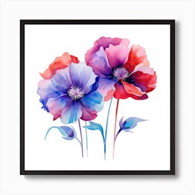 Watercolor Poppies 3 Art Print