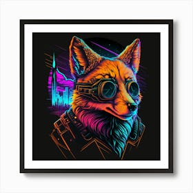 Fox In Space Art Print