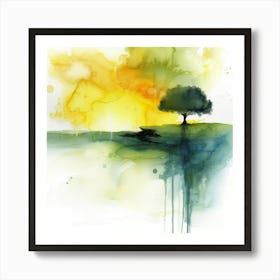 Watercolor Of A Tree 1 Art Print