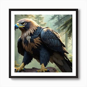 Eagle In The Forest Art Print