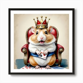 Hamster Playing Cards Art Print