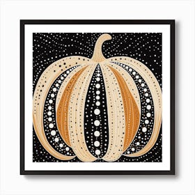 Yayoi Kusama Inspired Pumpkin Black And Orange 8 Affiche