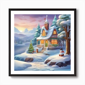 Christmas House 1 Art Print