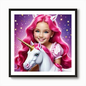 Princess And The Unicorn Art Print