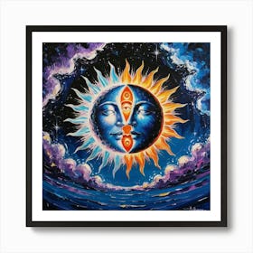 Leonardo Phoenix A Mesmerizing Depiction Of The Sun And The Mo 3 Art Print