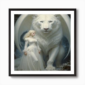 White Lion Art Print