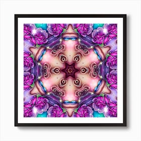 Psychedelic Roses Art Print