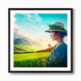 Woman In A Field Art Print