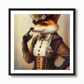 Steampunk Fox Art Print